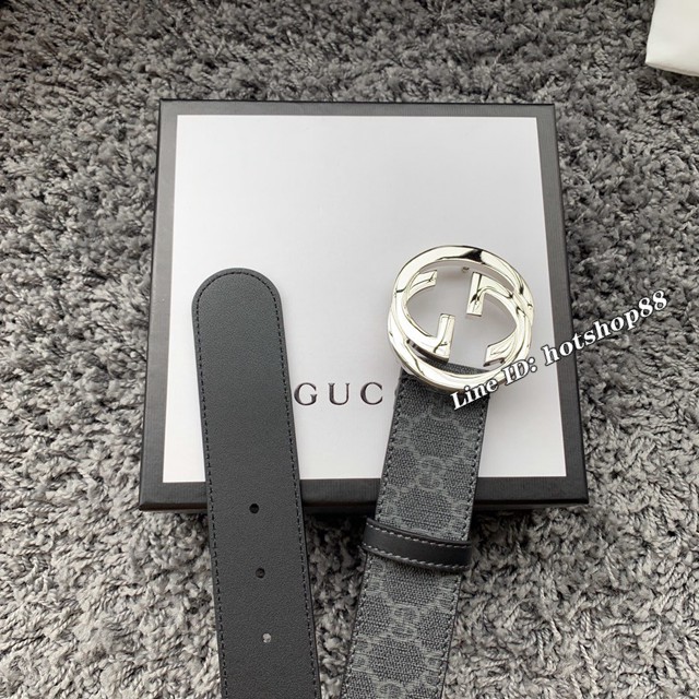 Gucci男士皮帶 古奇防水經典雙G互扣腰帶  jjp1587